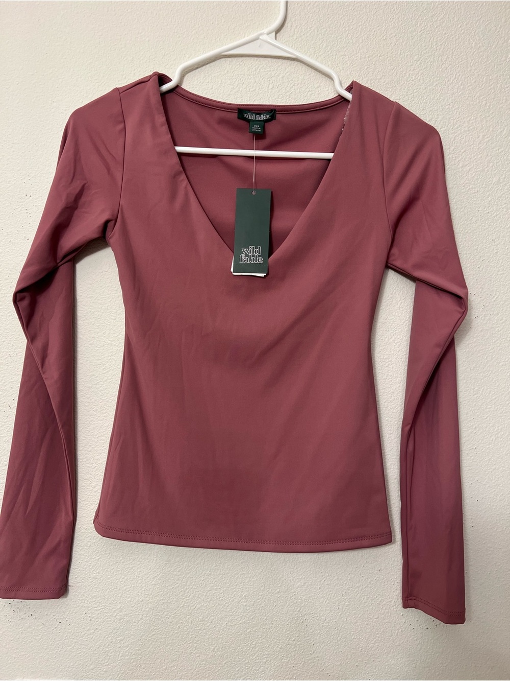 wild fable Dusty Rose V-Neck Long Sleeve Top
